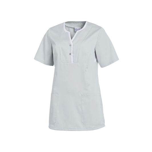 Damen Schlupfkasack, Leiber 08/1335 - silbergrau/weiß