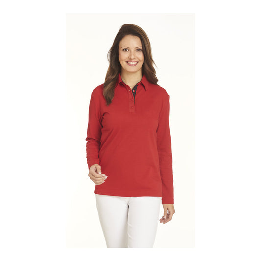Unisex Poloshirt, Leiber 08/2638 - rot/schwarz