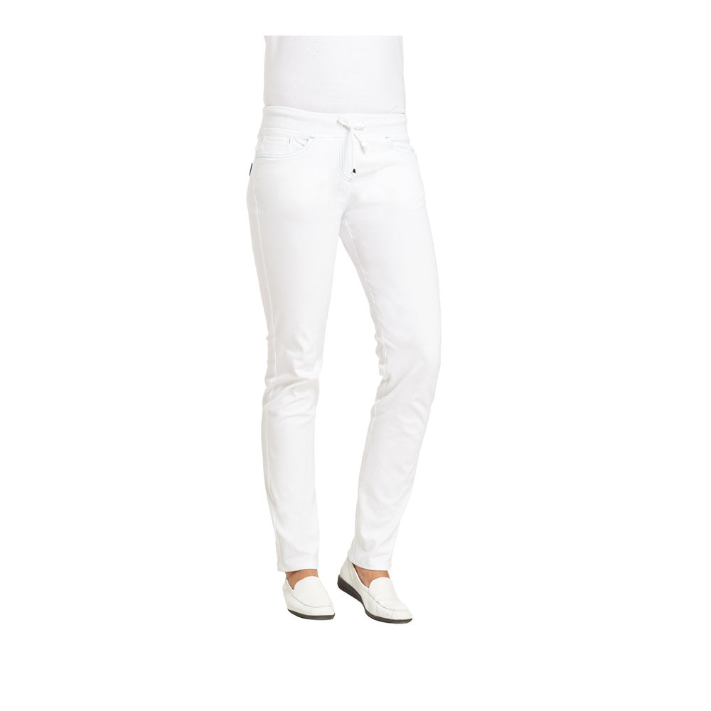 Damenhose, Leiber 08/7100 - weiß/türkis