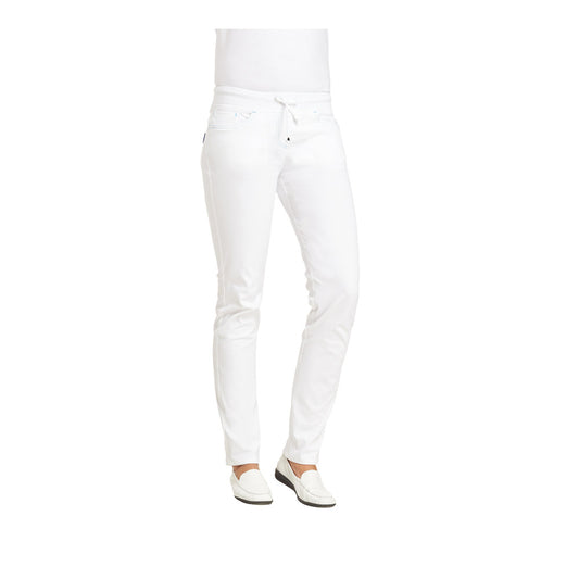 Damenhose, Leiber 08/7100 - weiß/türkis