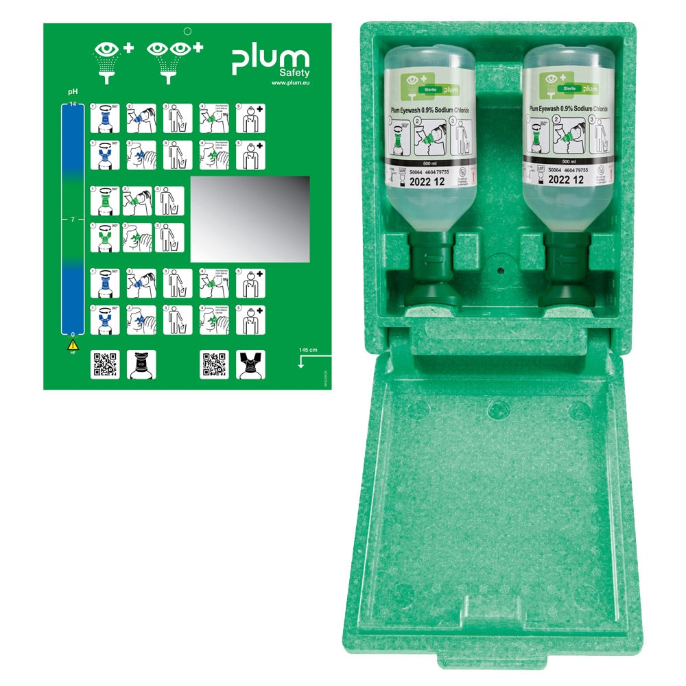 Plum Augenspülstation Wandbox, 2 × 500 ml
