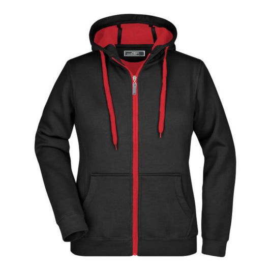 Damen Doubleface Jacke, Daiber JN 354 – black/red