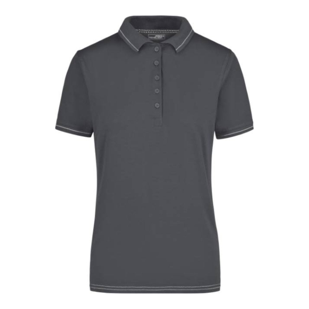 Damen Jersey Stretch Polo, Daiber JN 568 – graphite/white