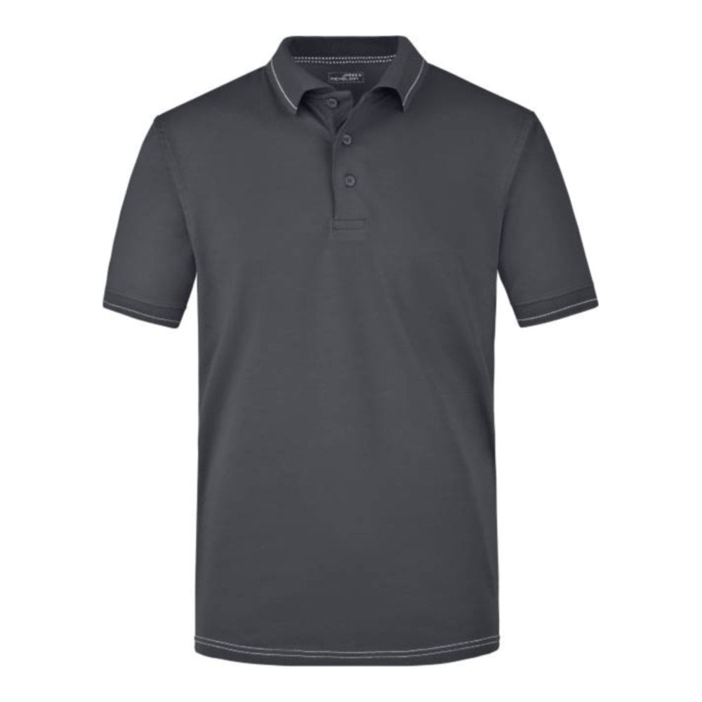 Herren Jersey Stretch Polo, Daiber JN 569 – graphite/white