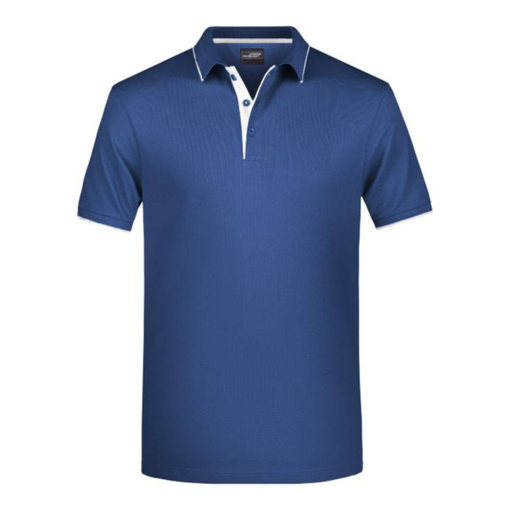Herren Piqué Polo Stripe, Daiber JN 728 – navy/white