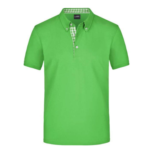 Herren Button-Down Piqué Polo, Daiber JN 964 – lime green/lime green/white