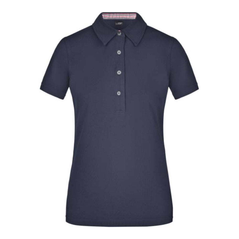 Damen Piqué Polo "Plain", Daiber JN 969 – navy/red-navy-white