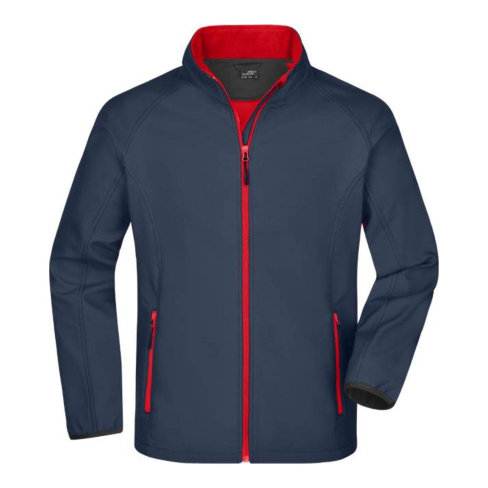 Herren 2-Lagen Promo Softshell Jacke, Daiber JN 1130 – iron grey/red