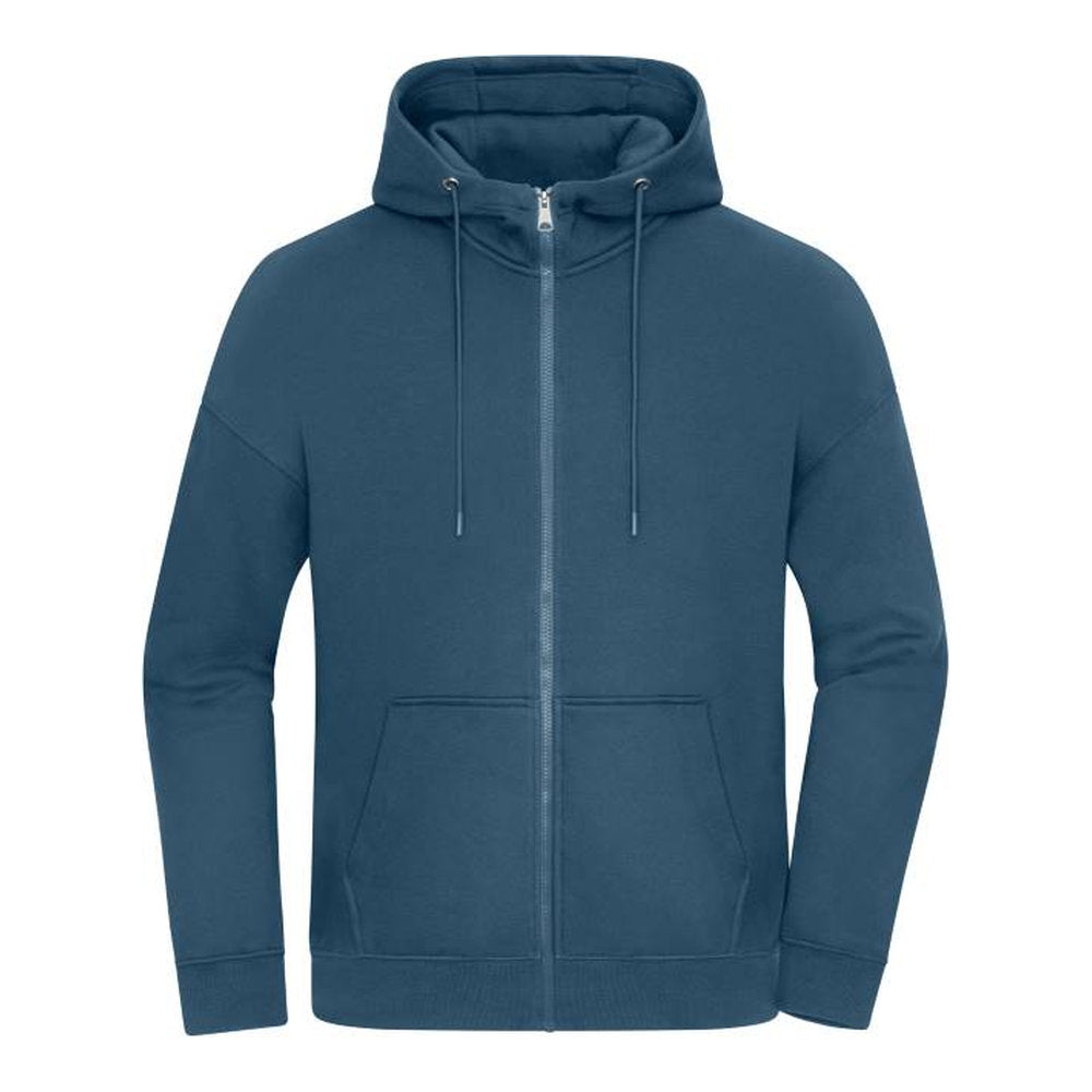 Schwere Unisex Oversize Kapuzen Sweatjacke, Daiber 8043 – dusty blue