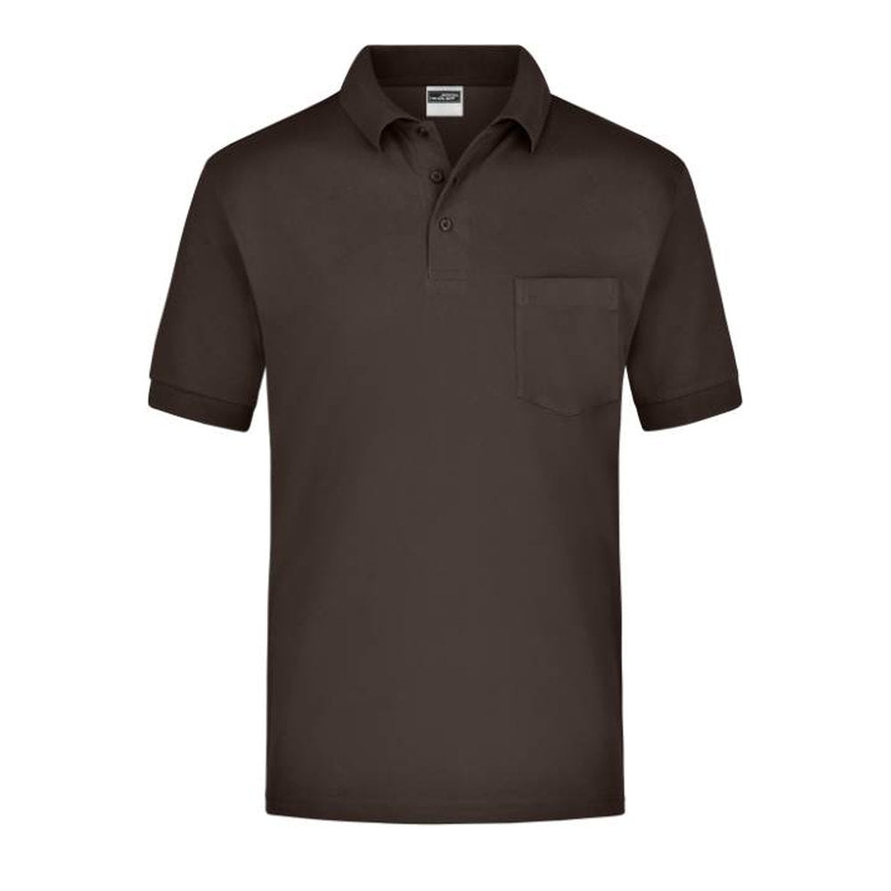 Unisex Piqué Polo mit Brusttasche, Daiber JN 26 – brown