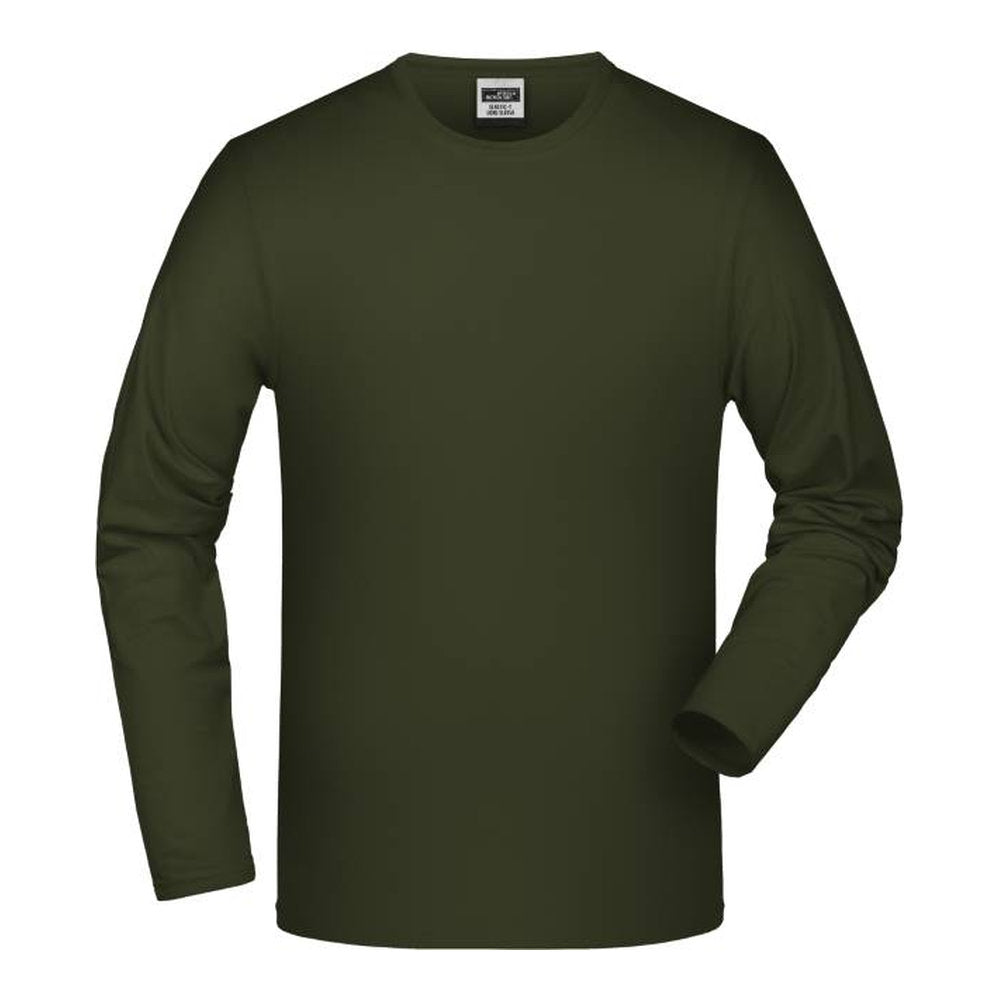 Unisex Stretch T-Shirt langarm, Daiber JN 56 – olive