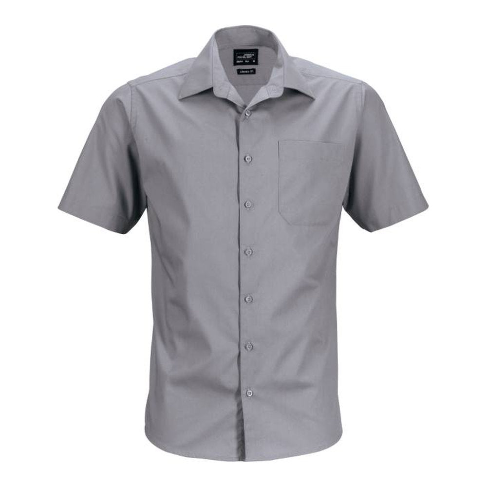 Unisex Popeline Business Hemd kurzarm, Daiber JN 644 – steel