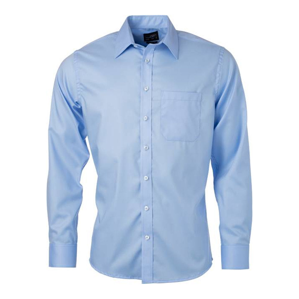 Unisex Micro-Twill Hemd langarm, Daiber JN 682 – light blue