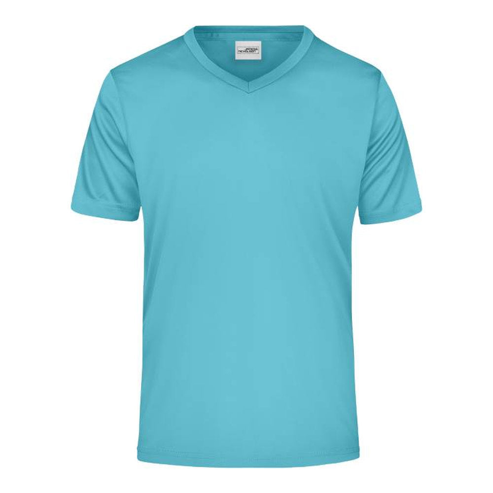 Herren V-Ausschnitt Sport T-Shirt, Daiber JN 736 – pacific