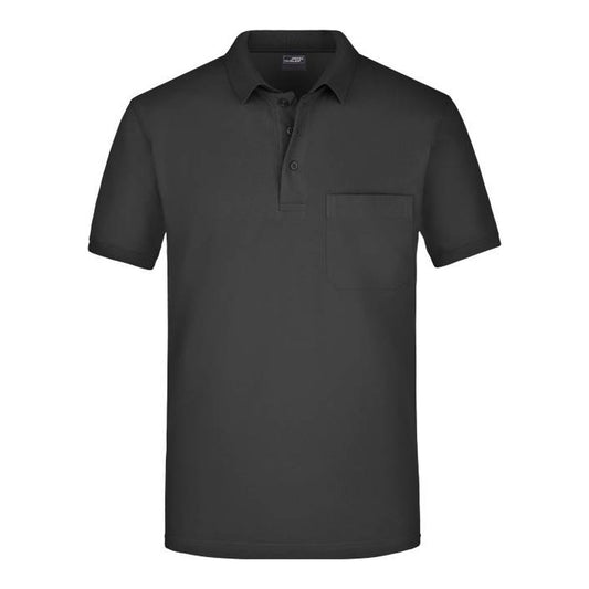 Unisex Piqué Polo mit Brusttasche, Daiber JN 922 – black