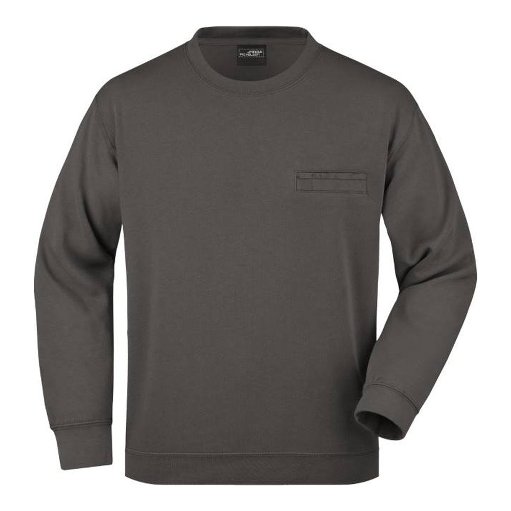 Unisex Sweater mit Brusttasche, Daiber JN 924 – graphite