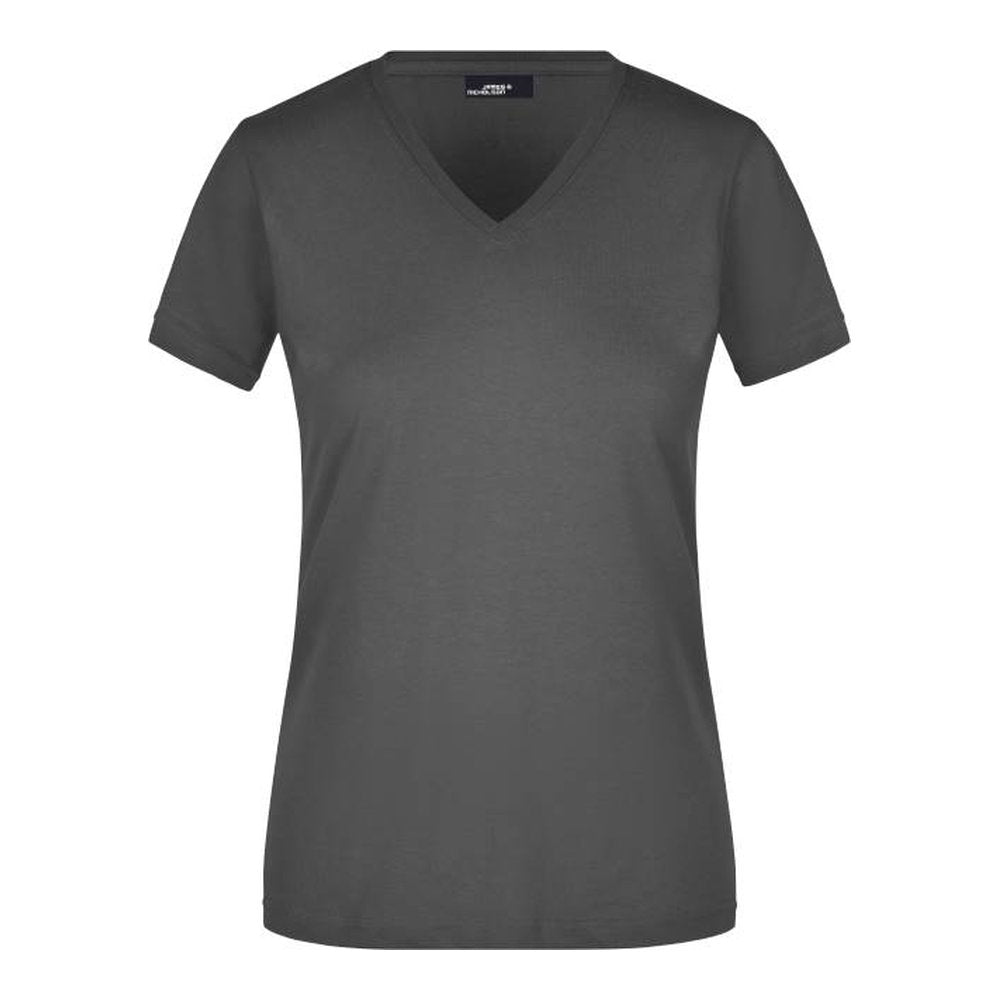 Tailliertes Damen V-Ausschnitt T-Shirt, Daiber JN 972 – graphite