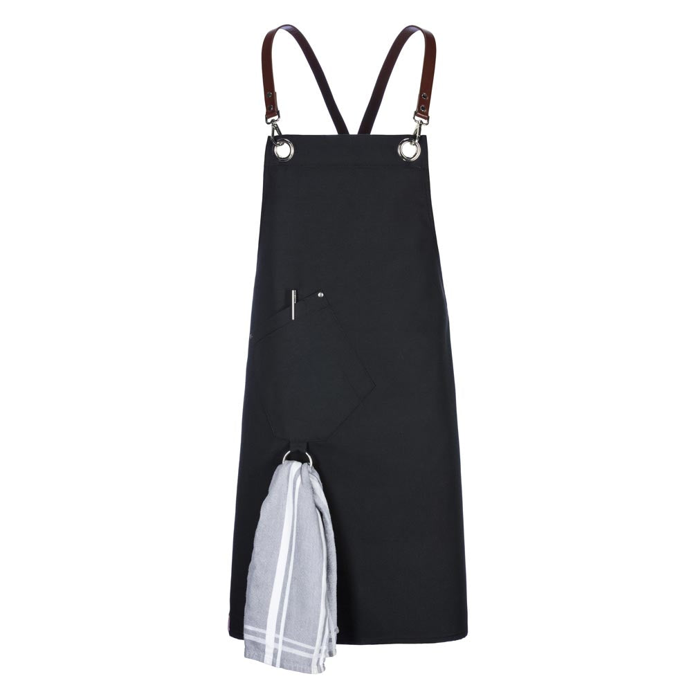 Latzschürze Casual Style mit X-Kreuzung, EXNER 484 – schwarz