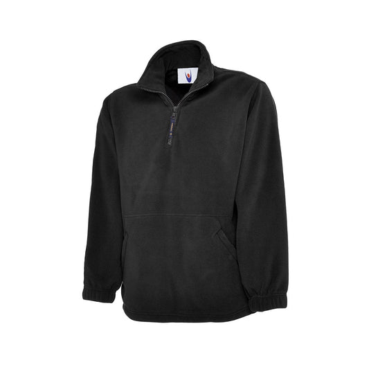 Classic Fleecejacke mit kurzem Reißverschluss, UNEEK UC602 - Black