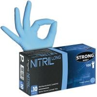 Stronghand Lantau Handschuhe, lange Nitril Einweghandschuhe, blau