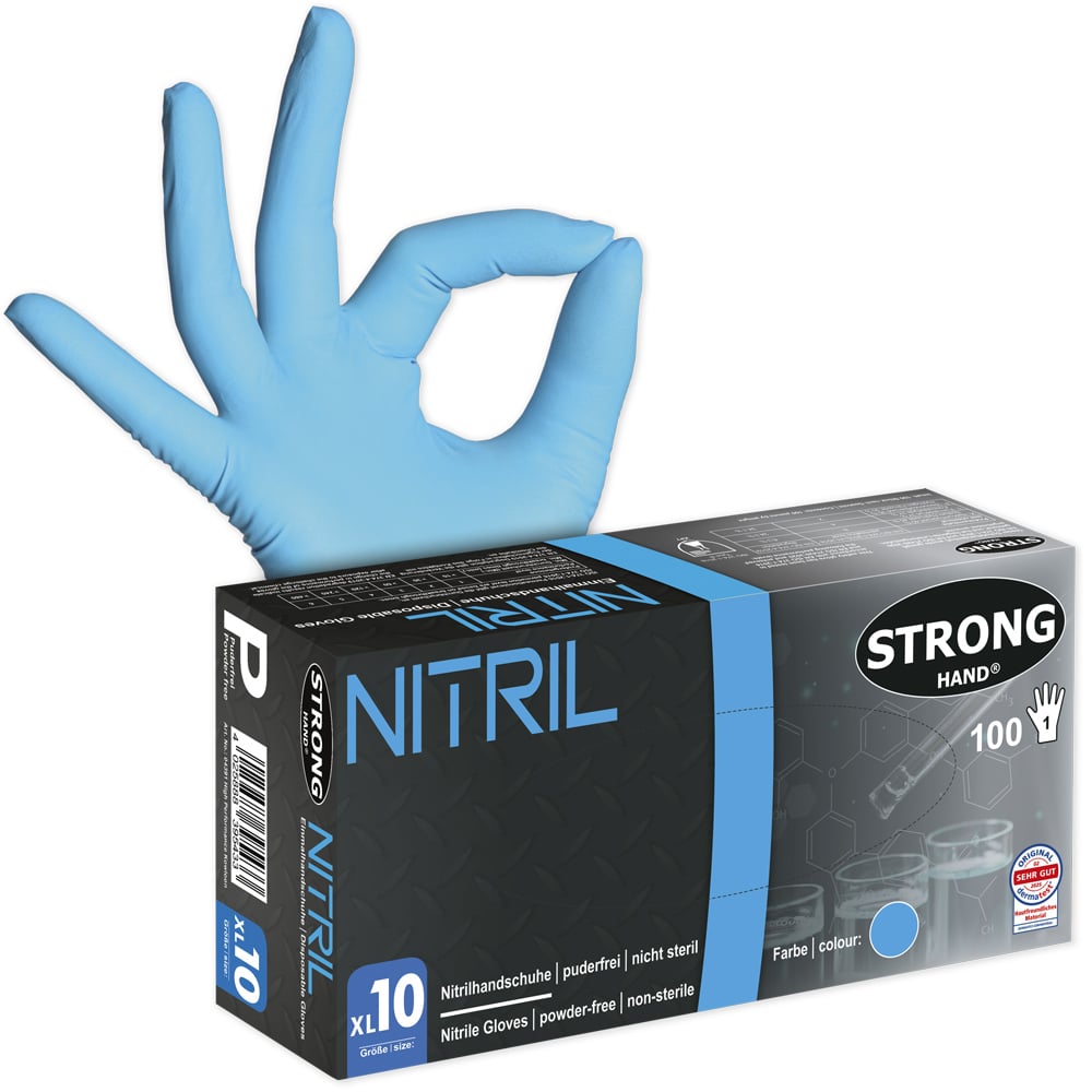 Stronghand High Performance Kowloon Handschuhe, Nitril Einweghandschuhe, blau