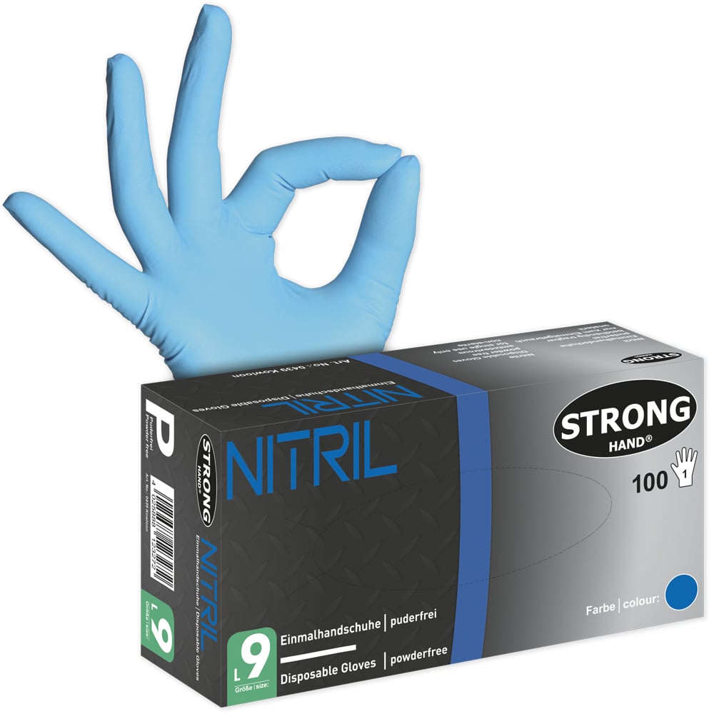 Stronghand Kowloon Handschuhe, Nitril Einweghandschuhe, blau