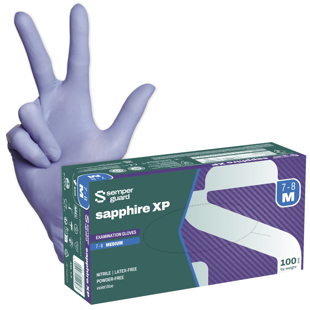 Semperguard Sapphire XP Handschuhe, Nitril Einweghandschuhe, lavendel-blau