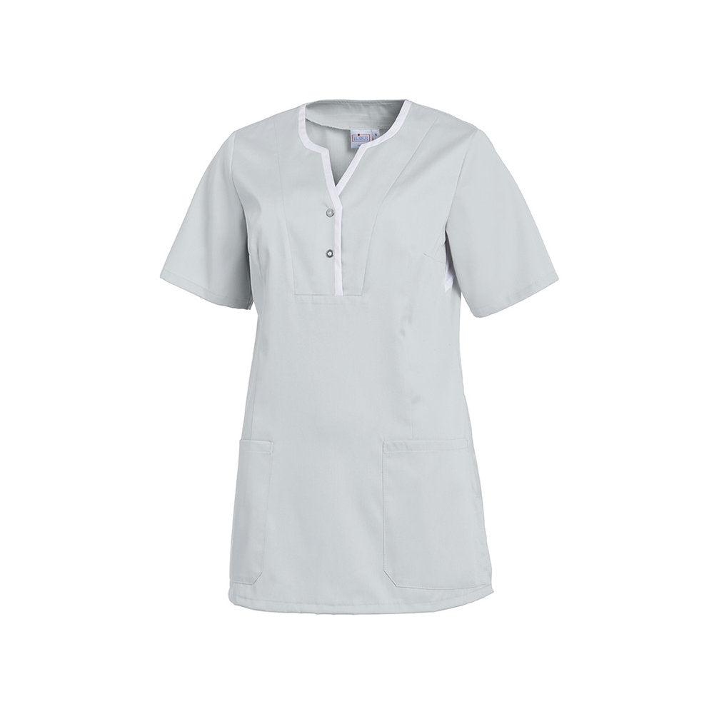 Damen Schlupfkasack, Leiber 08/1335 - silbergrau/weiß