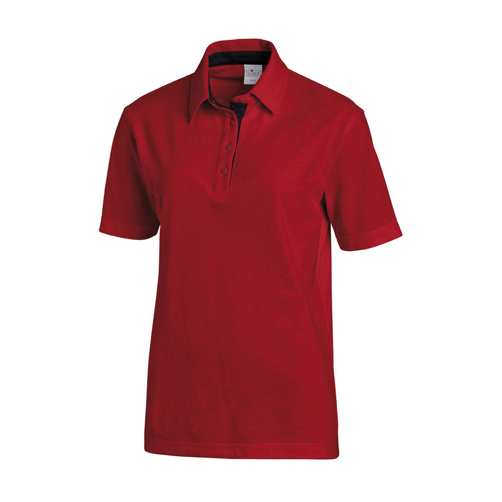 Unisex Poloshirt, Leiber 08/2637 - rot/schwarz