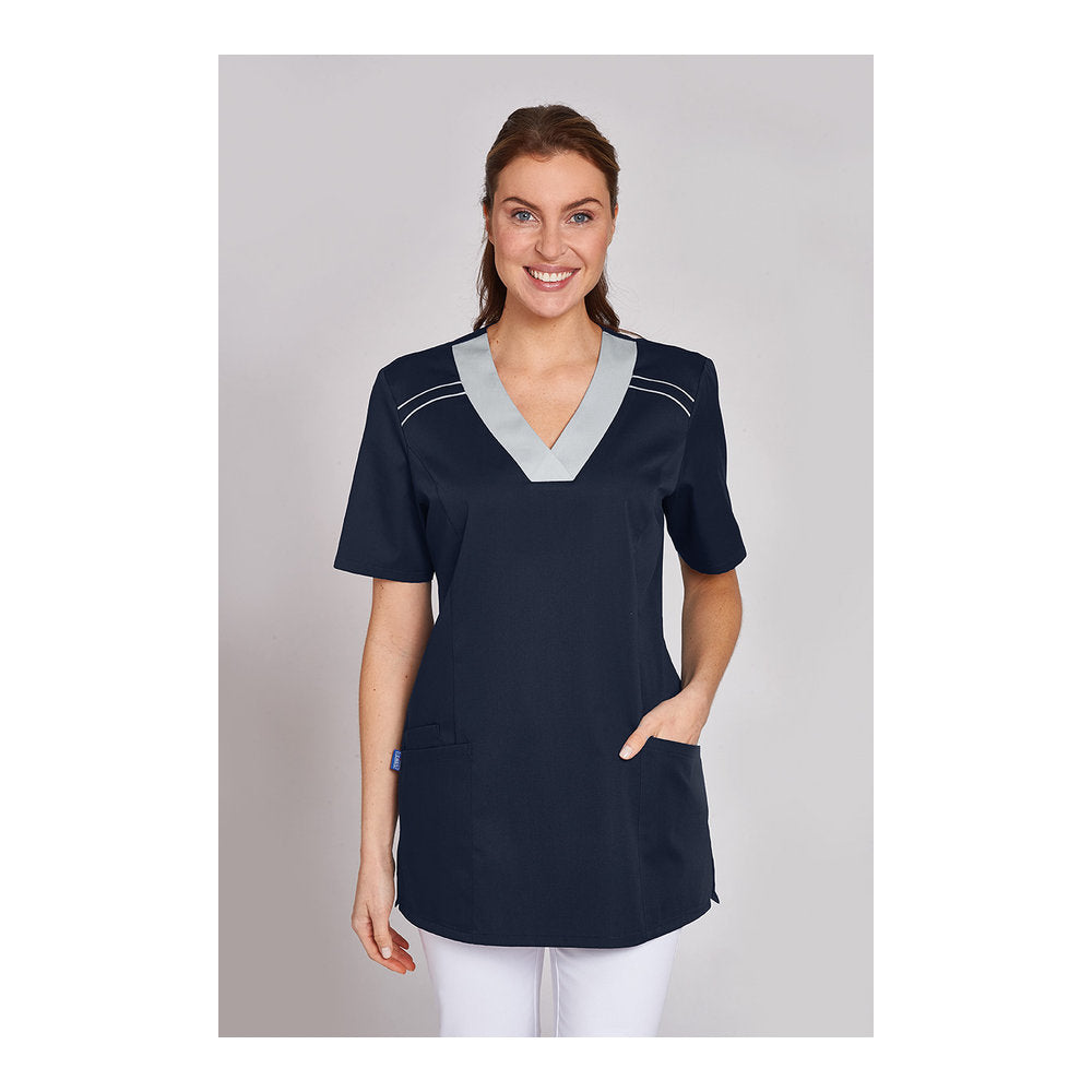 Damen Schlupfkasack, Leiber 08/2798 - marine/silbergrau