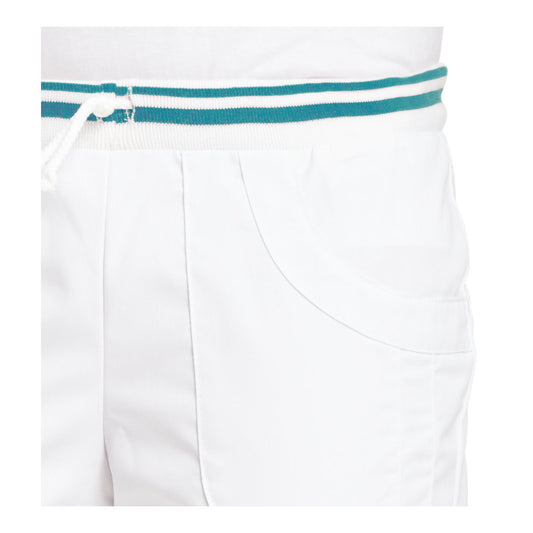Damenhose, Leiber 08/6750 - weiß/petrol