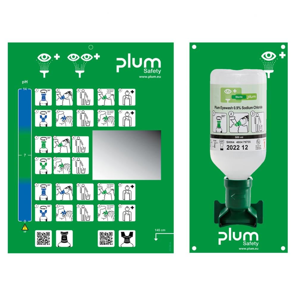 Plum Augenspüllösung Wandstation, 500 ml