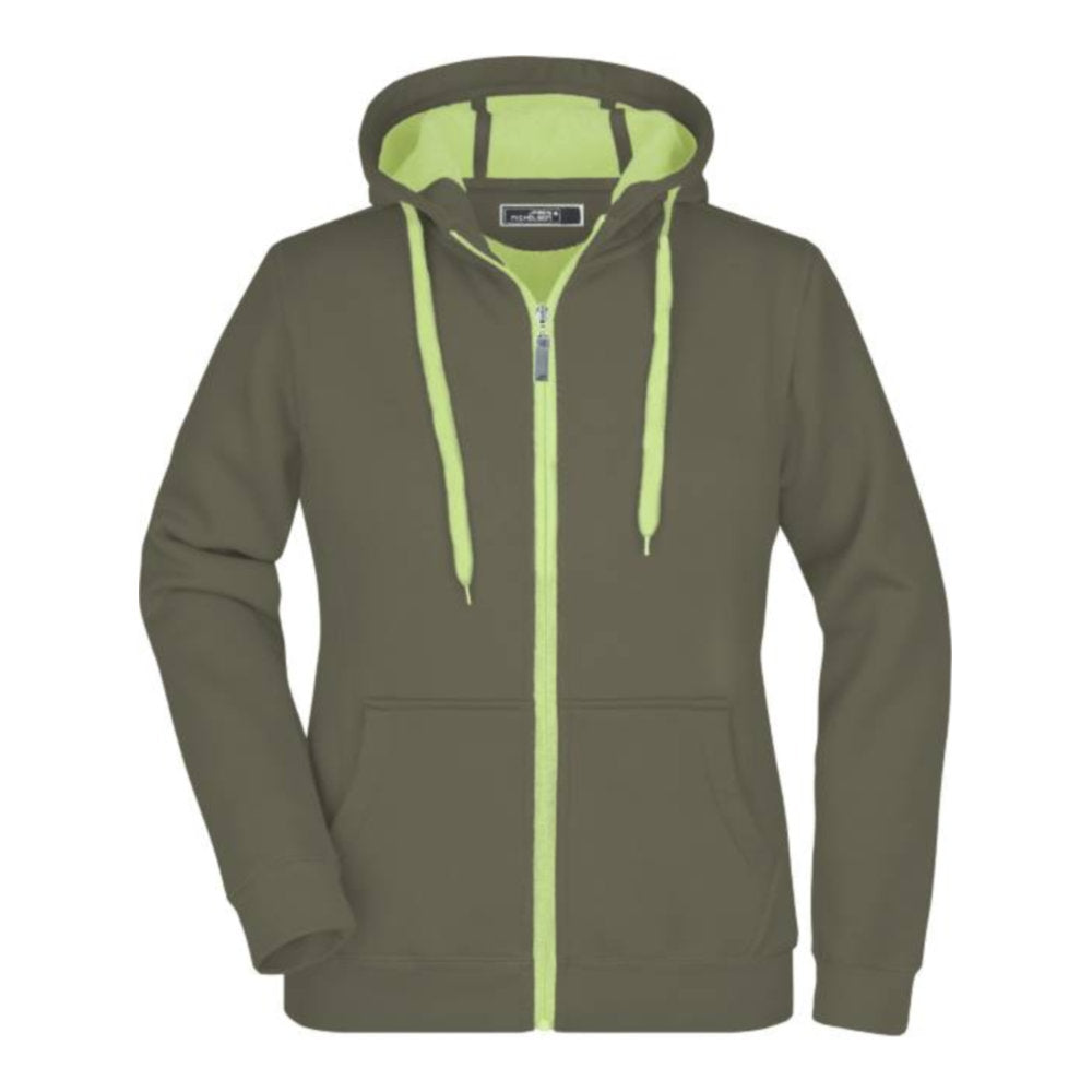 Damen Doubleface Jacke, Daiber JN 354 – olive/lime green