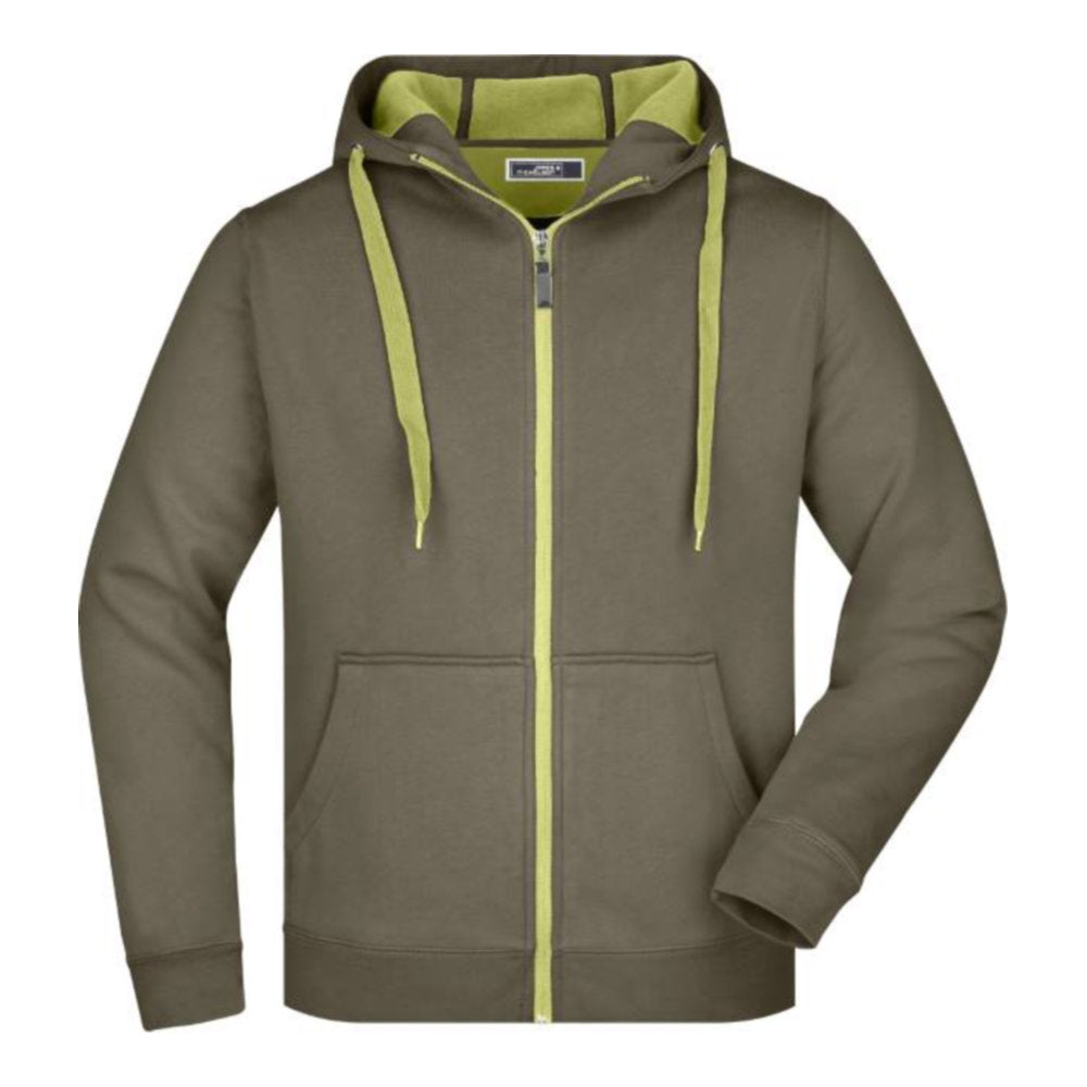 Herren Doubleface Jacke, Daiber JN 355 – olive/lime green