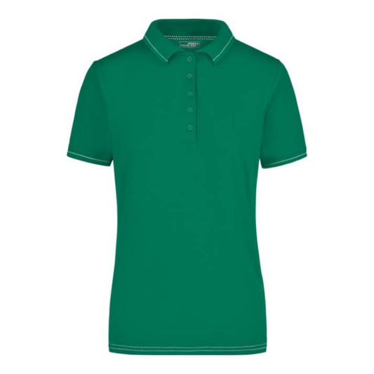 Damen Jersey Stretch Polo, Daiber JN 568 – irish green/white