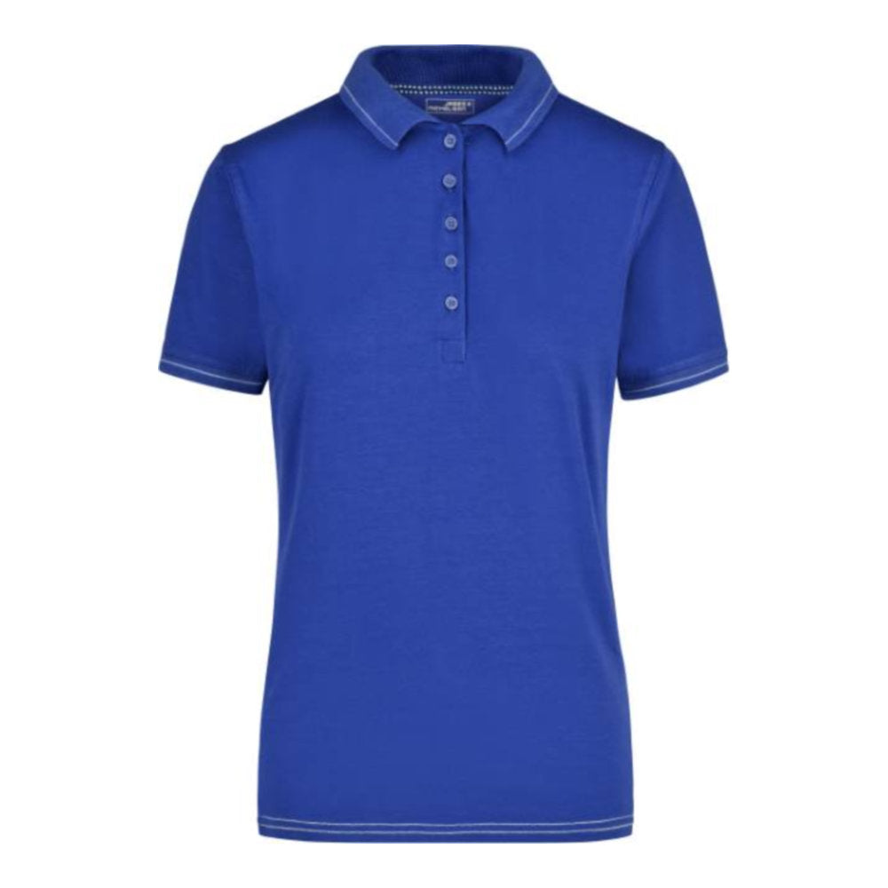 Damen Jersey Stretch Polo, Daiber JN 568 – royal/white