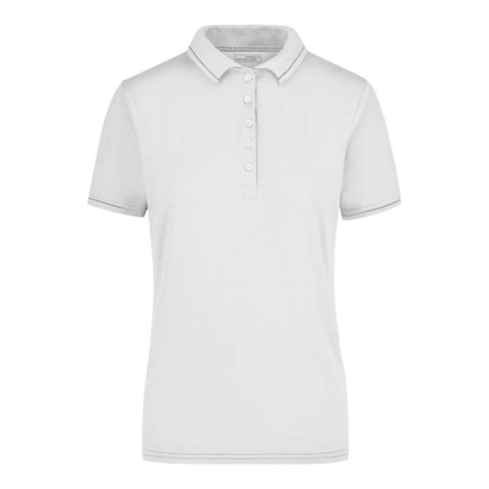 Damen Jersey Stretch Polo, Daiber JN 568 – white/black
