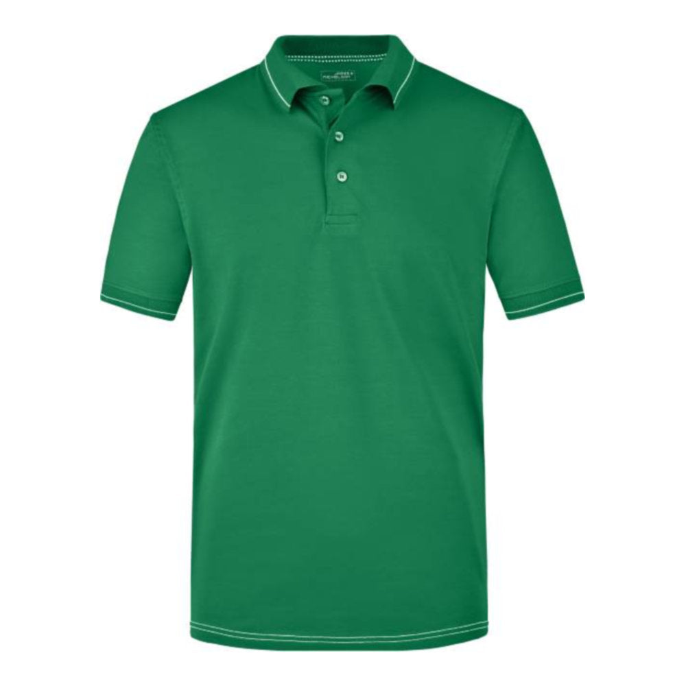 Herren Jersey Stretch Polo, Daiber JN 569 – irish green/white