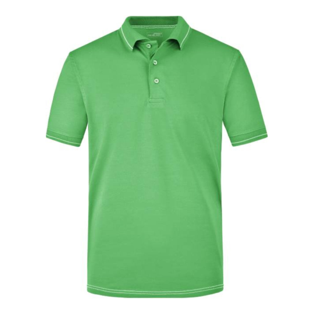Herren Jersey Stretch Polo, Daiber JN 569 – lime green/white