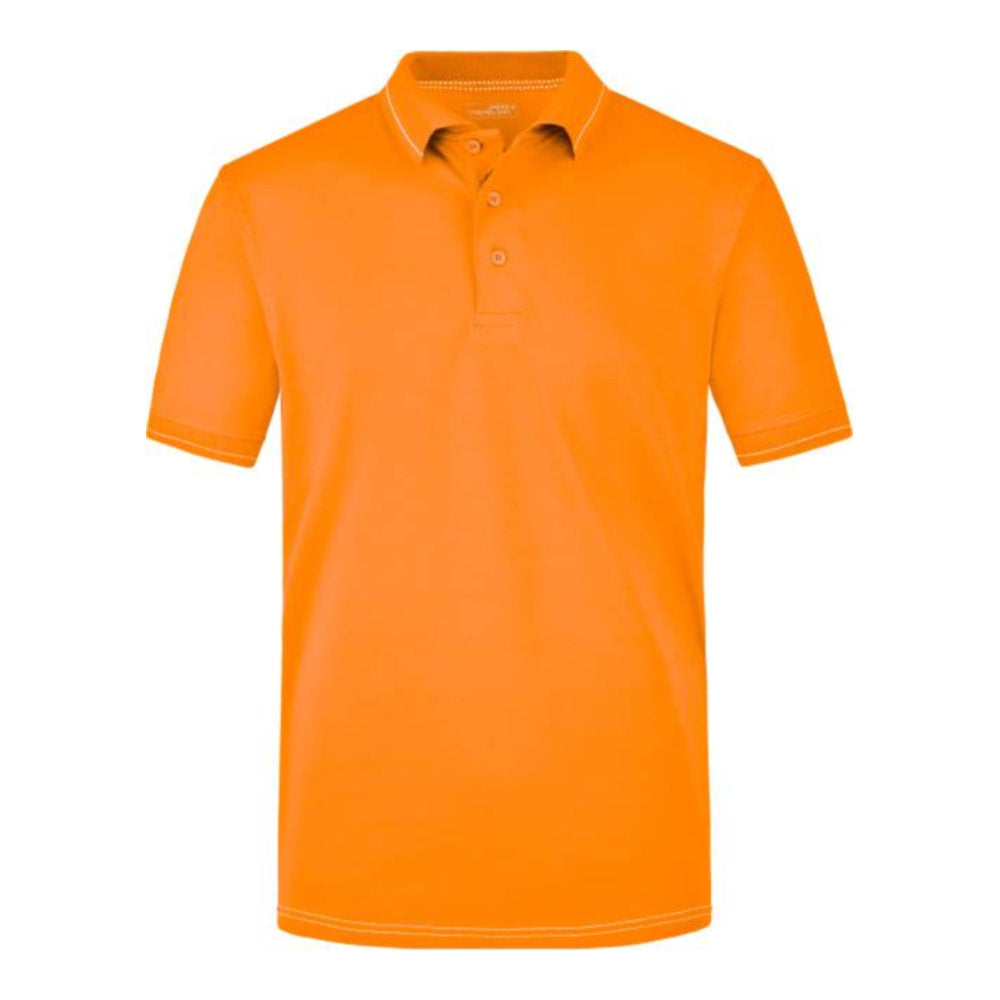 Herren Jersey Stretch Polo, Daiber JN 569 – orange/white