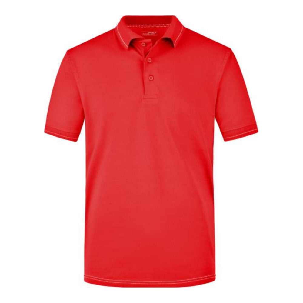 Herren Jersey Stretch Polo, Daiber JN 569 – red/white