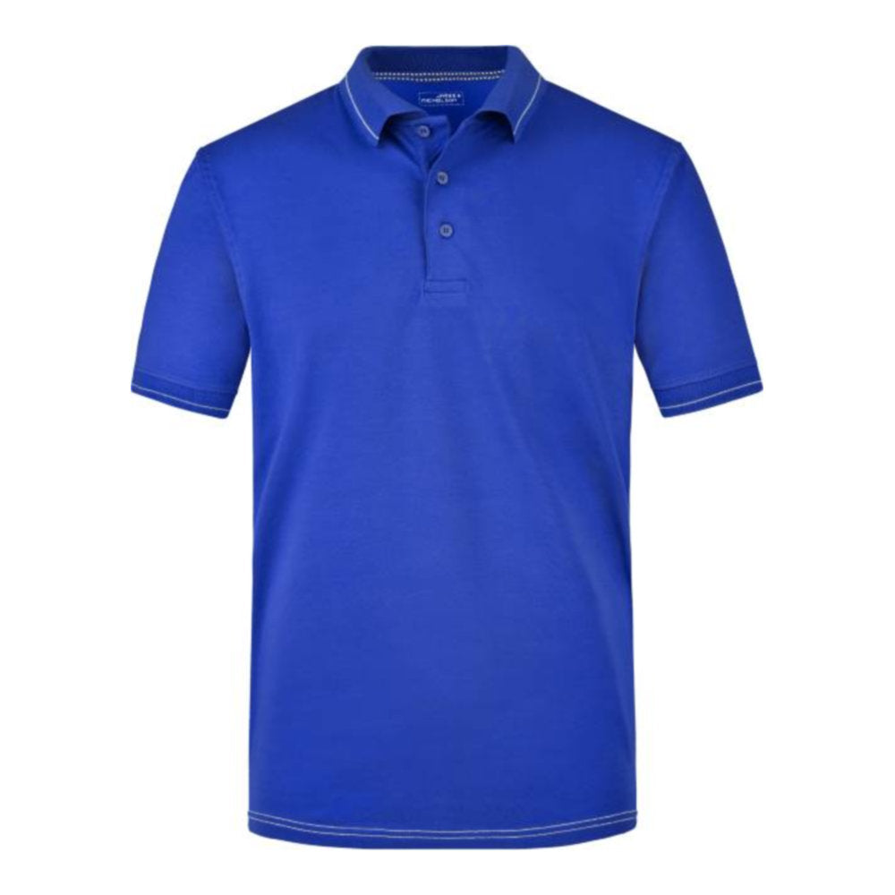 Herren Jersey Stretch Polo, Daiber JN 569 – royal/white