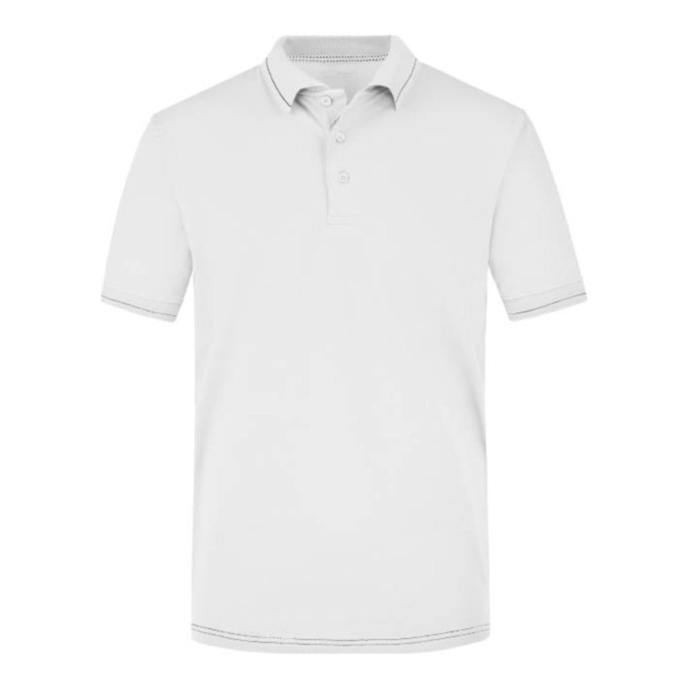 Herren Jersey Stretch Polo, Daiber JN 569 – white/black