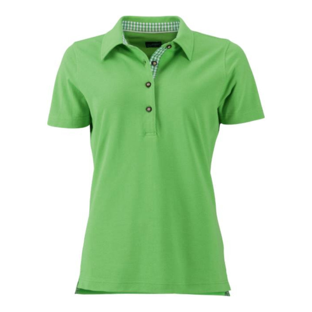 Damen Trachten Piqué Polo, Daiber JN 715 – lime green/lime green white