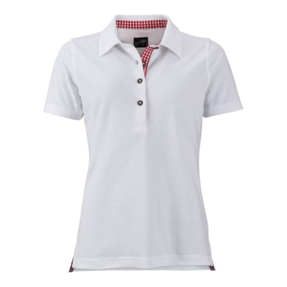 Damen Trachten Piqué Polo, Daiber JN 715 – white/red white