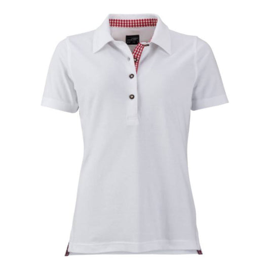 Damen Trachten Piqué Polo, Daiber JN 715 – white/red white