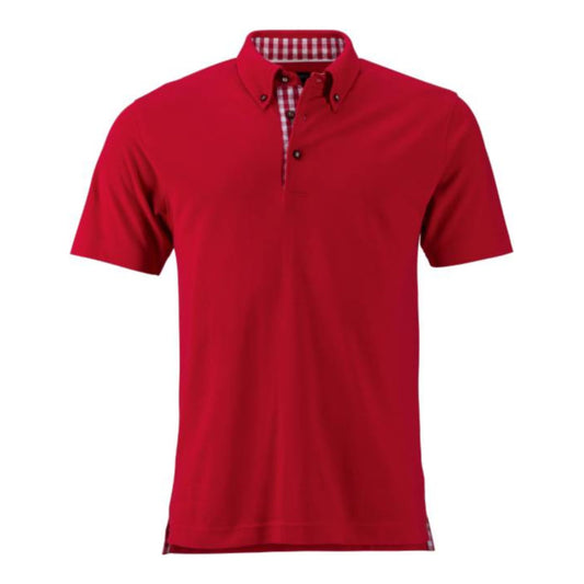 Herren Trachten Piqué Polo, Daiber JN 716 – red/red white