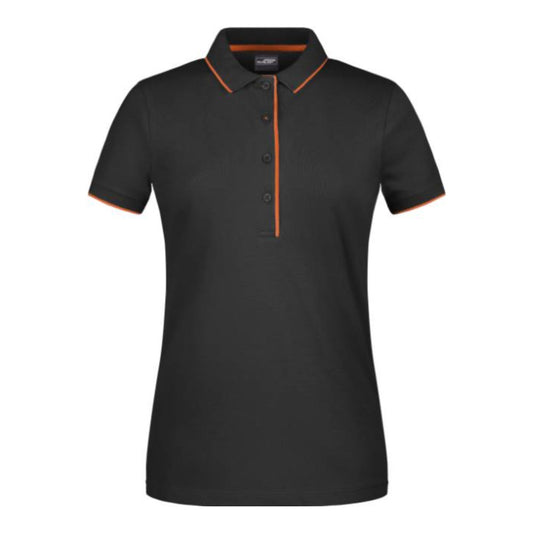 Damen Piqué Polo Stripe, Daiber JN 727 – black/orange
