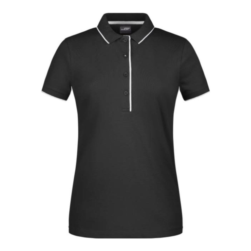 Damen Piqué Polo Stripe, Daiber JN 727 – black/silver