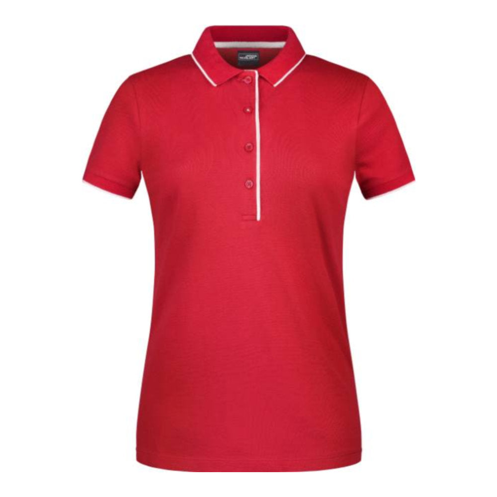 Damen Piqué Polo Stripe, Daiber JN 727 – red/white